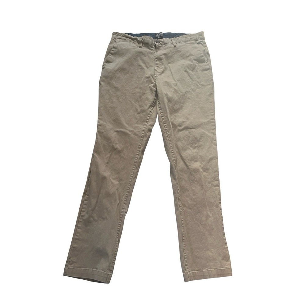 Benny Gold Men's Size 34 x 32 Chino Pants Khaki Beige 98% Cotton Straight Leg